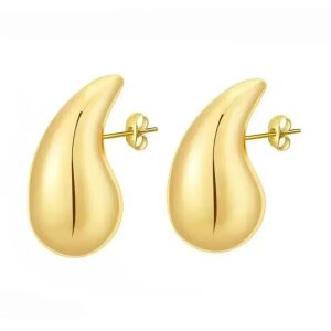 Chunky Dome Teardrop Earring |18K Gold