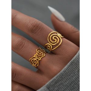 Minimalist Hollow Out Rings |18K Gold